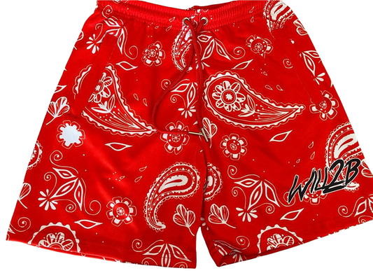 Fire Red Paisley Shorts